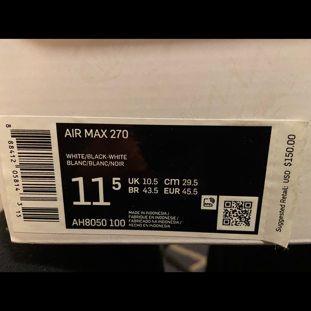 11.5 Nike Air Max 270
